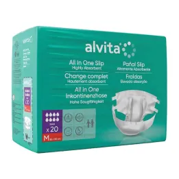 Alvita All-in-One inkontinenčne hlače maxi med.night, 20 kom