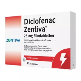 DICLOFENAC Zentiva 25 mg filmsko obložene tablete, 10 kom