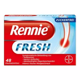 RENNIE FRESH Žvečljive tablete, 48 kos