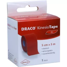DRACO KINESIOTAPE 5 cmx5 m rdeča, 1 kos