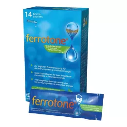 FERROTONE Likalnik z jabolčnim koncentratom in steklenička vitamina C, 14x25 ml