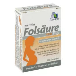 FOLSÄURE 400 Plus B12+jod tablete, 120 kom