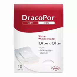 DRACOPOR Obloga za rane 3,8x3,8 cm sterilna, 10 kom