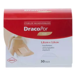 DracoPor Soft obloga za rane kožne barve 3,8x3,8 cm sterilna, 50 kos