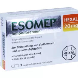 ESOMEP HEXAL za zgago 20 mg MSR trde kapsule, 7 kom