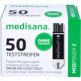 MEDITOUCH 2 lističa za merjenje sladkorja v krvi, 2x25 kos