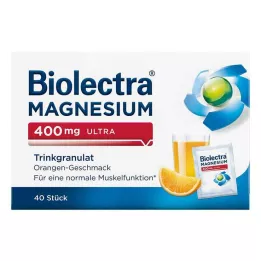 BIOLECTRA Magnezij 400 mg ultra pitna zrnca oranžna, 40 kos