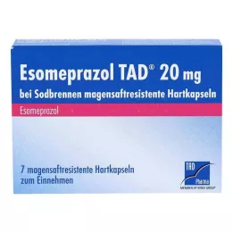 ESOMEPRAZOL TAD 20 mg proti zgagi msr trde kapsule, 7 kom