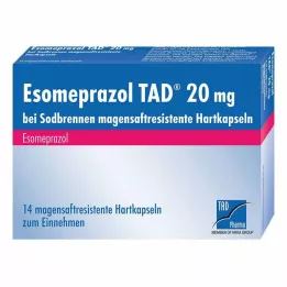 ESOMEPRAZOL TAD 20 mg proti zgagi msr trde kapsule, 14 kom
