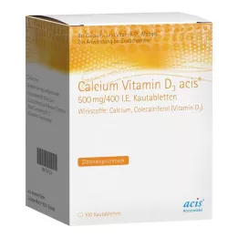 CALCIUM VITAMIN D3 acis 500 mg/400 I.E. žvečljive tablete, 100 kom