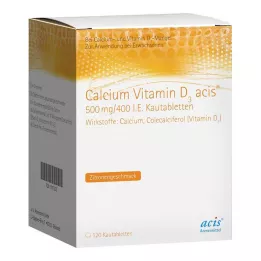 CALCIUM VITAMIN D3 acis 500 mg/400 I.E. žvečljive tablete, 120 kom