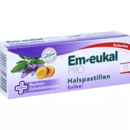 EM EUKAL PRO Žajbljeve pastile za grlo, brez sladkorja, 30 kom