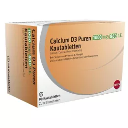 CALCIUM D3 Puren 1000 mg/880 I.E. žvečljive tablete, 90 kos