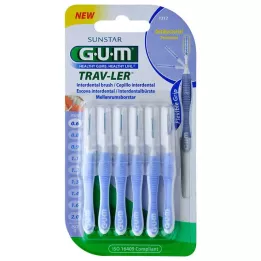 GUM TRAV-LER 0,6 mm candle light blue medzobna ščetka, 6 kos