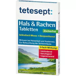 TETESEPT Grlo &amp; Tablete za grlo brez sladkorja, 20 kos