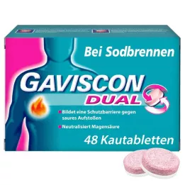 GAVISCON Dvojne 250 mg/106,5 mg/187,5 mg žvečljive tablete, 48 kos