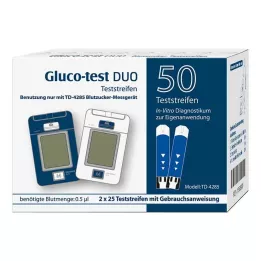 GLUCO TEST DUO Testni lističi, 50 kos