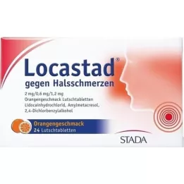 LOCASTAD za vneto grlo Pomarančne pastile, 24 kom