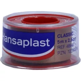 HANSAPLAST Fixierpfl.Classic 2,5 cmx5 m potisk, 1 kos