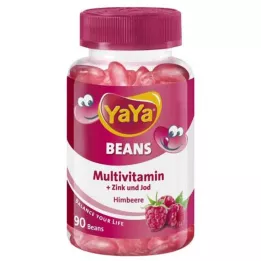 YAYA BEANS žvečljive tablete malina cink in jod, 90 kos