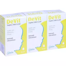 DEVIT Kapljice 2400 IU/ml Peroralne kapljice, 3X10 ml