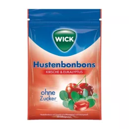 WICK Divja češnja &amp; Eucalyptus bonboni brez sladkorne vrečke, 72 g