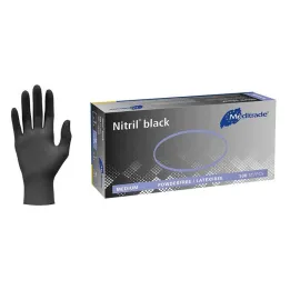 Nitrilno črne Unt.Glove nesterilne nepudrane velikost XL, 100 kosov
