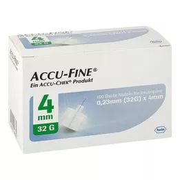 ACCU FINE sterilne igle za insulinske injekcijske peresnike 4 mm 32 G, 100 kos