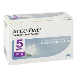 ACCU FINE sterilne igle za insulinske injekcijske peresnike 5 mm 31 G, 100 kos