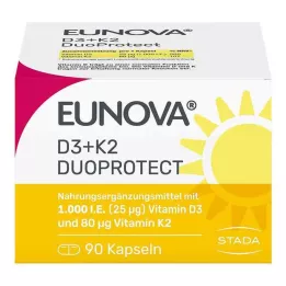 EUNOVA DuoProtect D3+K2 1000 IE/80 μg kapsule, 90 kosov