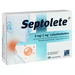 SEPTOLETE 3 mg/1 mg pastile, 16 kos