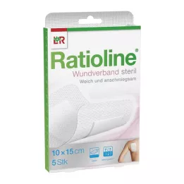 RATIOLINE Obloga za rane 15x10 cm sterilna, 5 kom