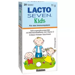 LACTO SEVEN Otroške tablete z okusom jagode in maline, 20 kos