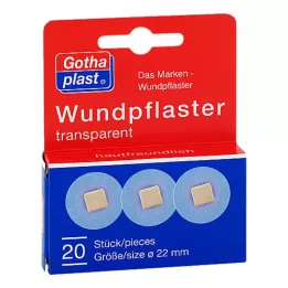 GOTHAPLAST Obliž za rane 2,2 cm prozoren, 20 kom