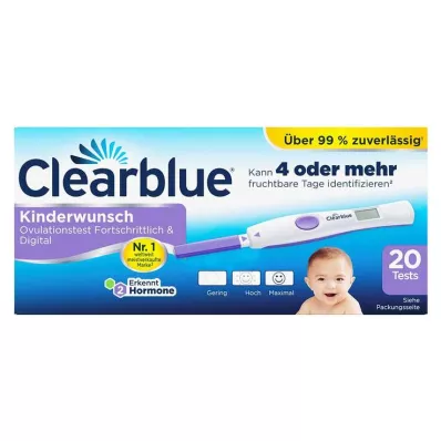 CLEARBLUE Ovulacijski test napredni & digitalni, 20 kos CLEARBLUE Ovulacijski test napredni & digitalni, 20 kos