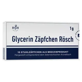 Glicerinske supozitorije Rösch 1 g proti zaprtju, 10 kos