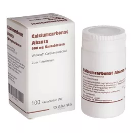 CALCIUMCARBONAT ABANTA 500 mg žvečljive tablete, 100 kos