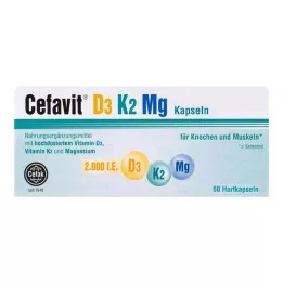 CEFAVIT D3 K2 Mg 2.000 IE trde kapsule, 60 kosov