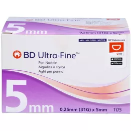 BD ULTRA-FINE Peresne igle 5 mm 31 G 0,25 mm, 105 kos