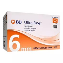 BD ULTRA-FINE Peresne igle 6 mm 31 G 0,25 mm, 105 kos