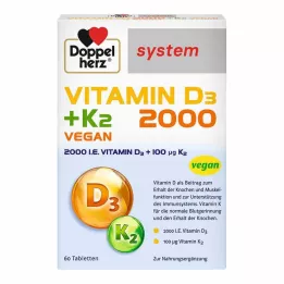 DOPPELHERZ Vitamin D3 2000+K2 sistem tablete, 60 kom