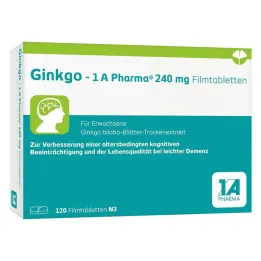 Ginko – 1 A Pharma® 240 mg filmsko obložene tablete, 120 kos