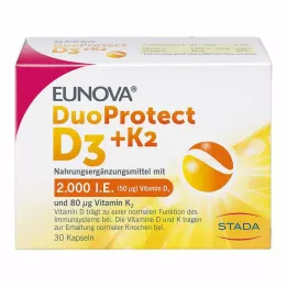 EUNOVA DuoProtect D3+K2 2000 IE/80 μg kapsule, 30 kosov