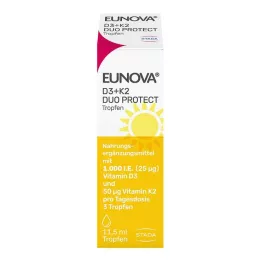 EUNOVA DuoProtect D3+K2 1000 IE/50 μg kapljice, 11,5 ml