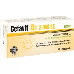 CEFAVIT D3 2.000 IE veganske trde kapsule, 50 kos