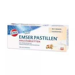 EMSER Pastile za grlo z ingverjem brez sladkorja, 30 kos