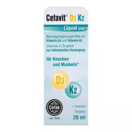 CEFAVIT D3 K2 Liquid pur kapljice za peroralno uporabo, 20 ml