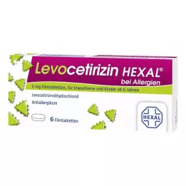 LEVOCETIRIZIN HEXAL za alergije 5 mg filmsko obložene tablete, 6 kos