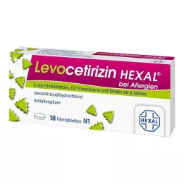 LEVOCETIRIZIN HEXAL za alergije 5 mg filmsko obložene tablete, 18 kom