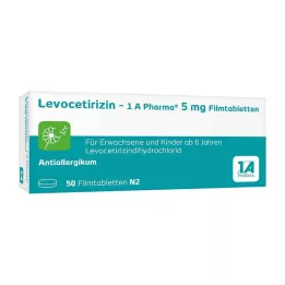 LEVOCETIRIZIN-1A Pharma 5 mg filmsko obložene tablete, 50 kos